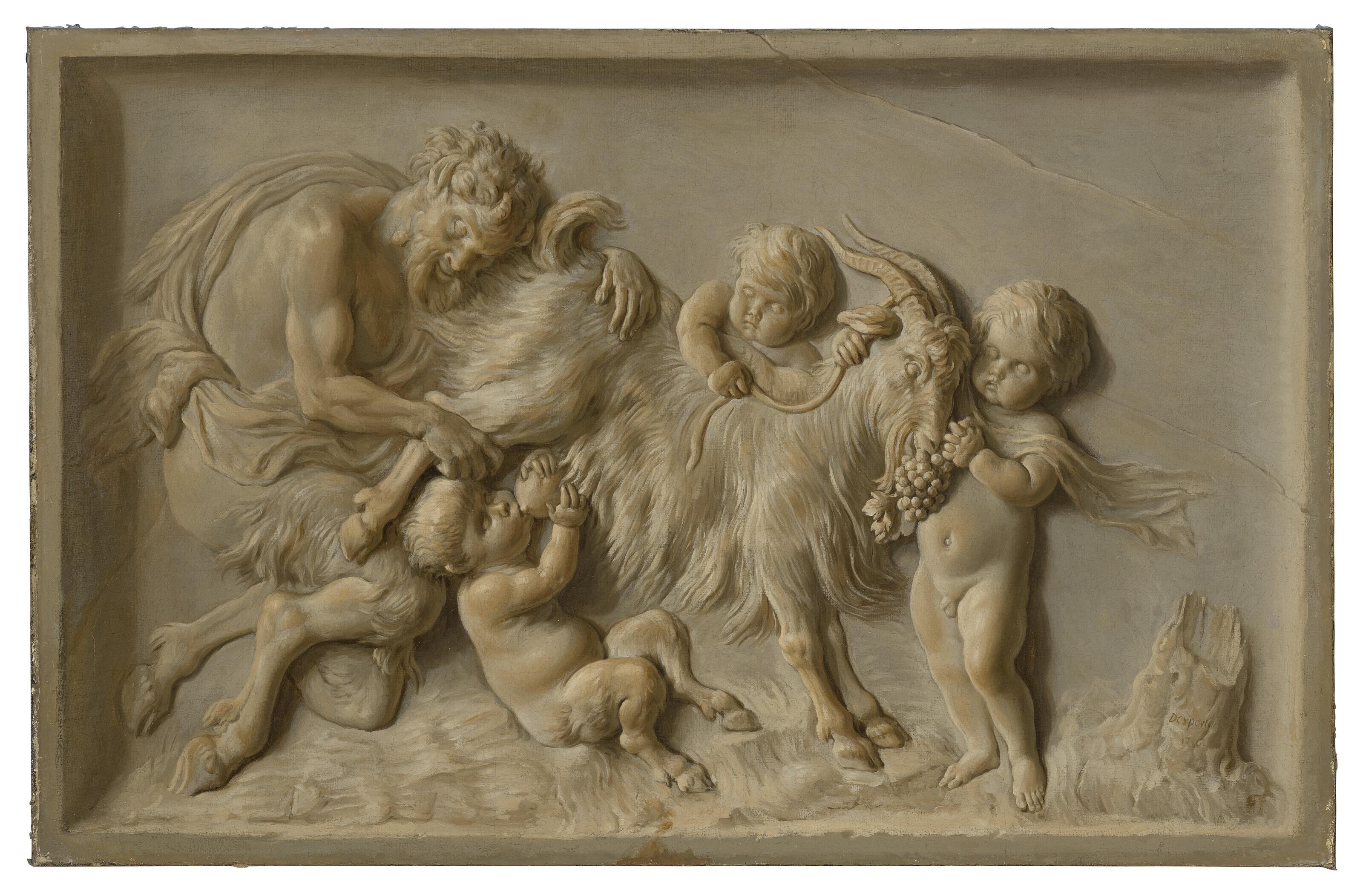 Alexandre-François Desportes - Satyres Et Chèvre, À L\'Imitation De Bas-Relief D\'Après Gérard Van Opstal (1594-1668)