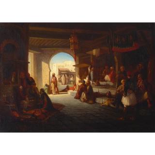 Alexandre Gabriel Descamps - A market scene