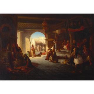 Alexandre Gabriel Descamps - A market scene