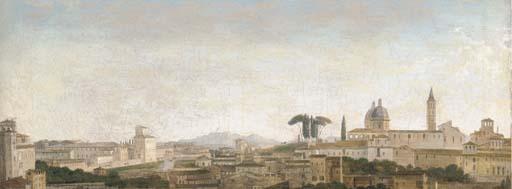 Alexandre-Hyacinthe Dunouy - Capriccio View of Rome with the Monte de Giustizia and Villa Montalto Negroni