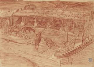 Alexandre Iacovleff - Barnyard Scene