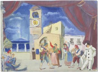 Alexandre Iacovleff - Street Musicians And Dancers, Capri; And Ballet Dancers