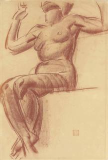 Alexandre Iacovleff - Study Of A Female Nude