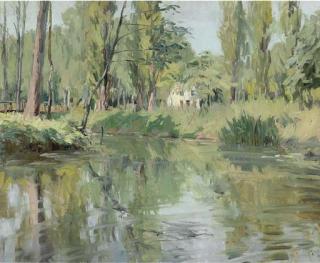 Alexandre Jacob - A Cottage At The Bend In The River