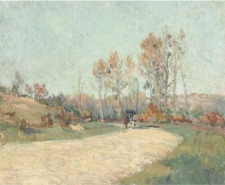 Alexandre Jacob - A Horse And Trap On A Sunlit Track