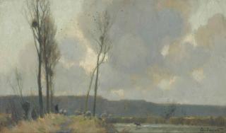 Alexandre Jacob - A shepherd and their sheepdog