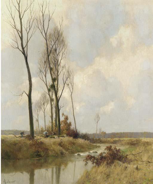Alexandre Jacob - Woodcutters at the bend in the river