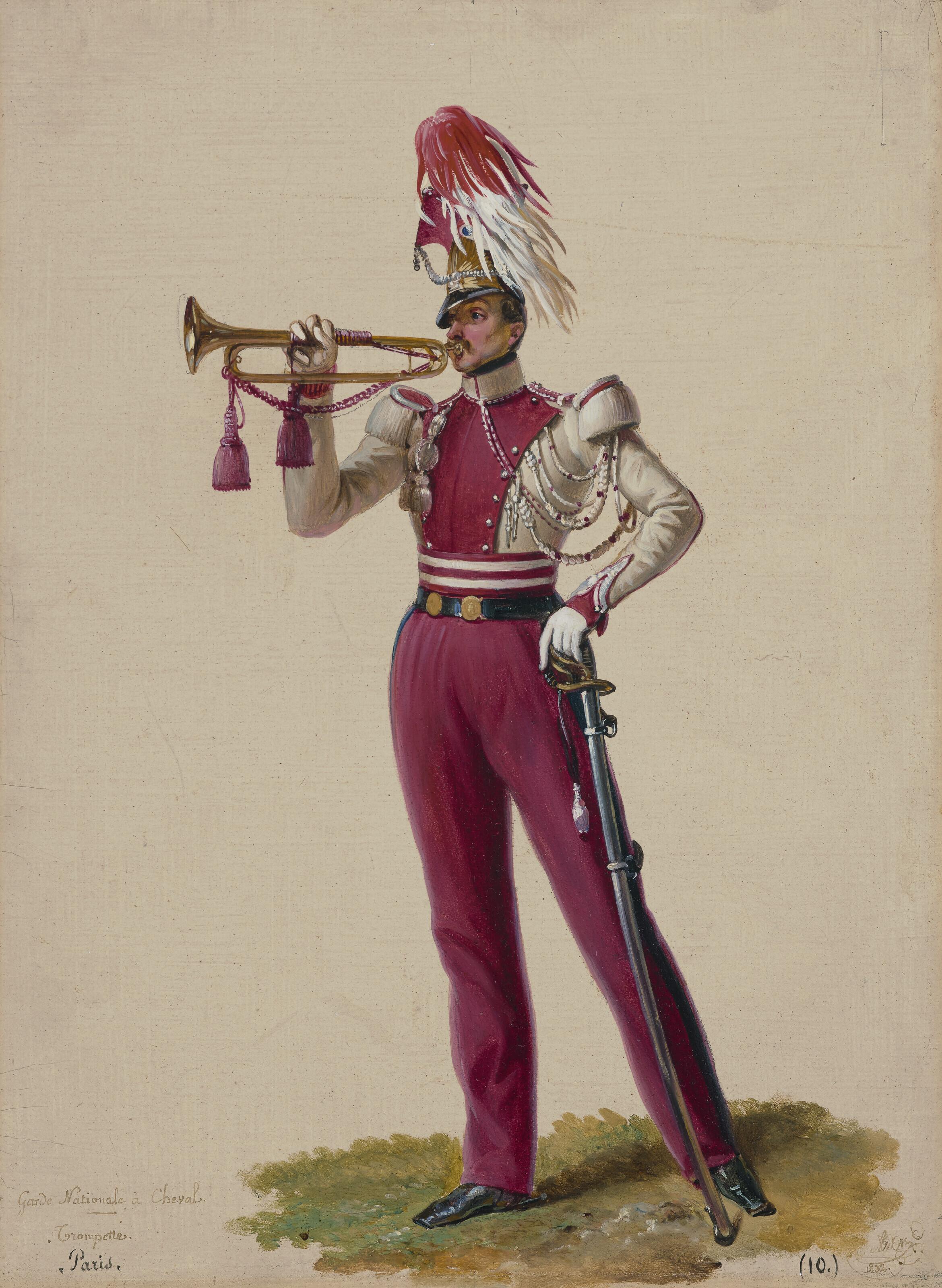 Alexandre-Jean Dubois-Drahonet - Garde Nationale à Cheval, Trompette