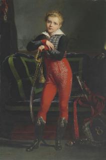 Alexandre-Jean Dubois-Drahonet - Portrait of Achille Deban de Laborde (1808-1888), later Baron Dedeban de Laborde, full-length, with the medal of the Légion d\'honneur