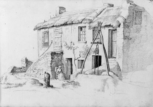 Alexandre-Jean Noël - A sketchbook of 56 leaves containing landscapes, townscapes, animal studies, figure studies, studies of trees, and studies of farmhouses and other vernacular buildings