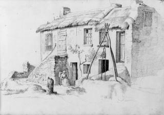 Alexandre-Jean Noël - A sketchbook of 56 leaves containing landscapes, townscapes, animal studies, figure studies, studies of trees, and studies of farmhouses and other vernacular buildings