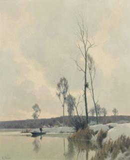 Alexandre-Louis Jacob - Neige au bord de Morin