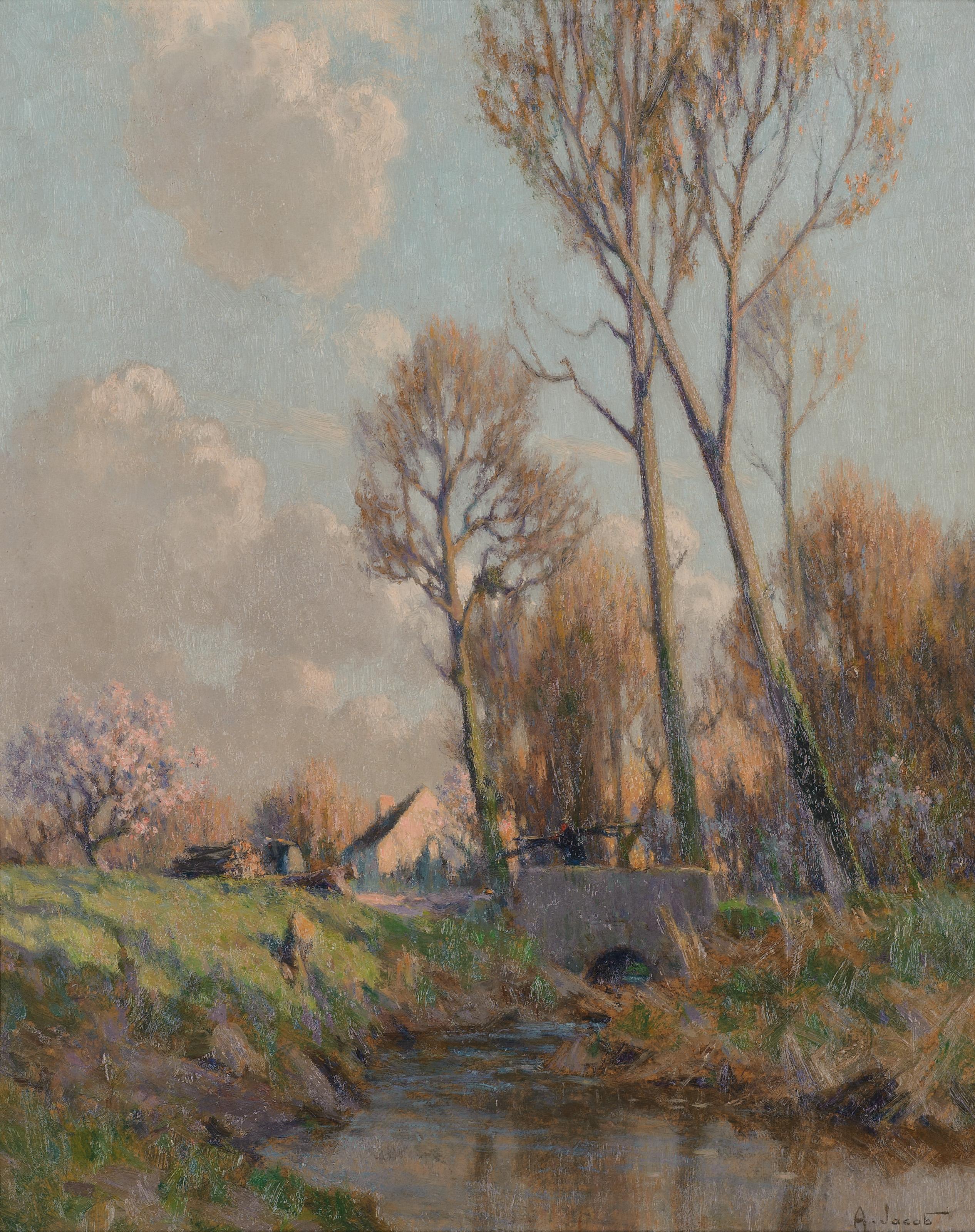Alexandre-Louis Jacob - Printemps Sur La Rivière, Montevrain