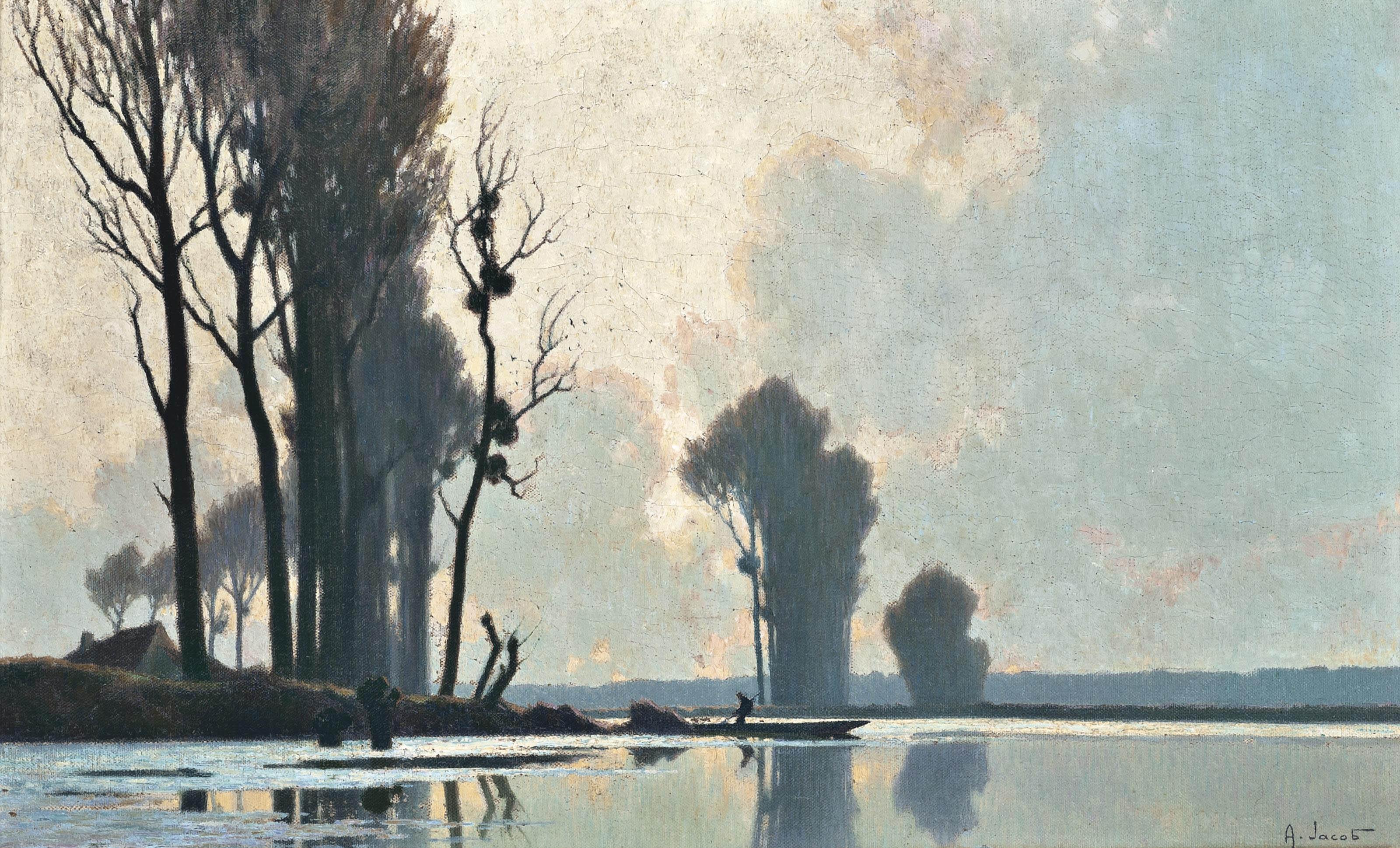 Alexandre-Louis Jacob - Punting On The River