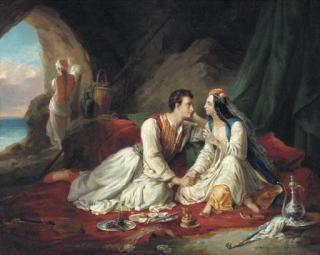 Alexandre Marie Colin - Byron As Don Juan, With Haidee
