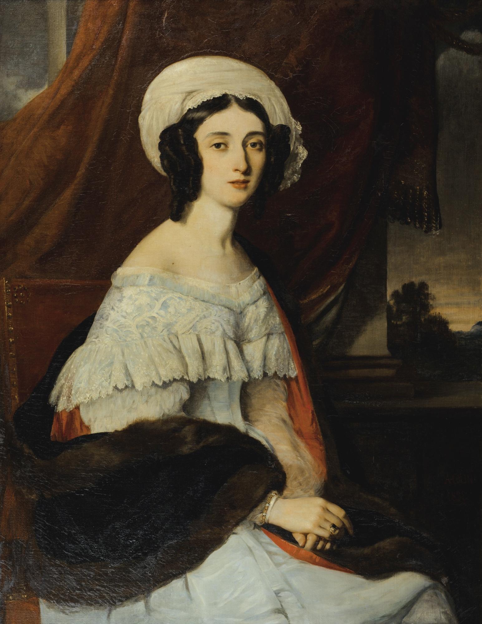 Alexandre-Marie Colin - Portrait D\'Eugénie Gabrielle Barbou Des Courières, Baronne Rivet