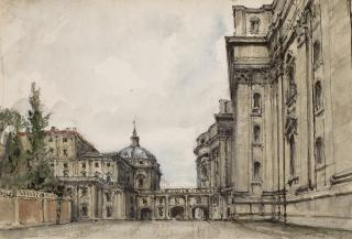 Alexandre N. Benois - The gates between San Pietro Cathedral and the Ufficio Scavi, Rome