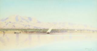 Alexandre Nicolaievich Roussoff - View On The Nile At Luxor