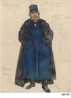 Alexandre Nikolaievich Benois - Costume Design For \'The Rich Merchant\', Petrushka