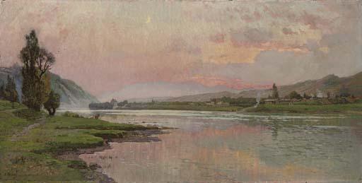 Alexandre Nozal - Watering the horses at dusk