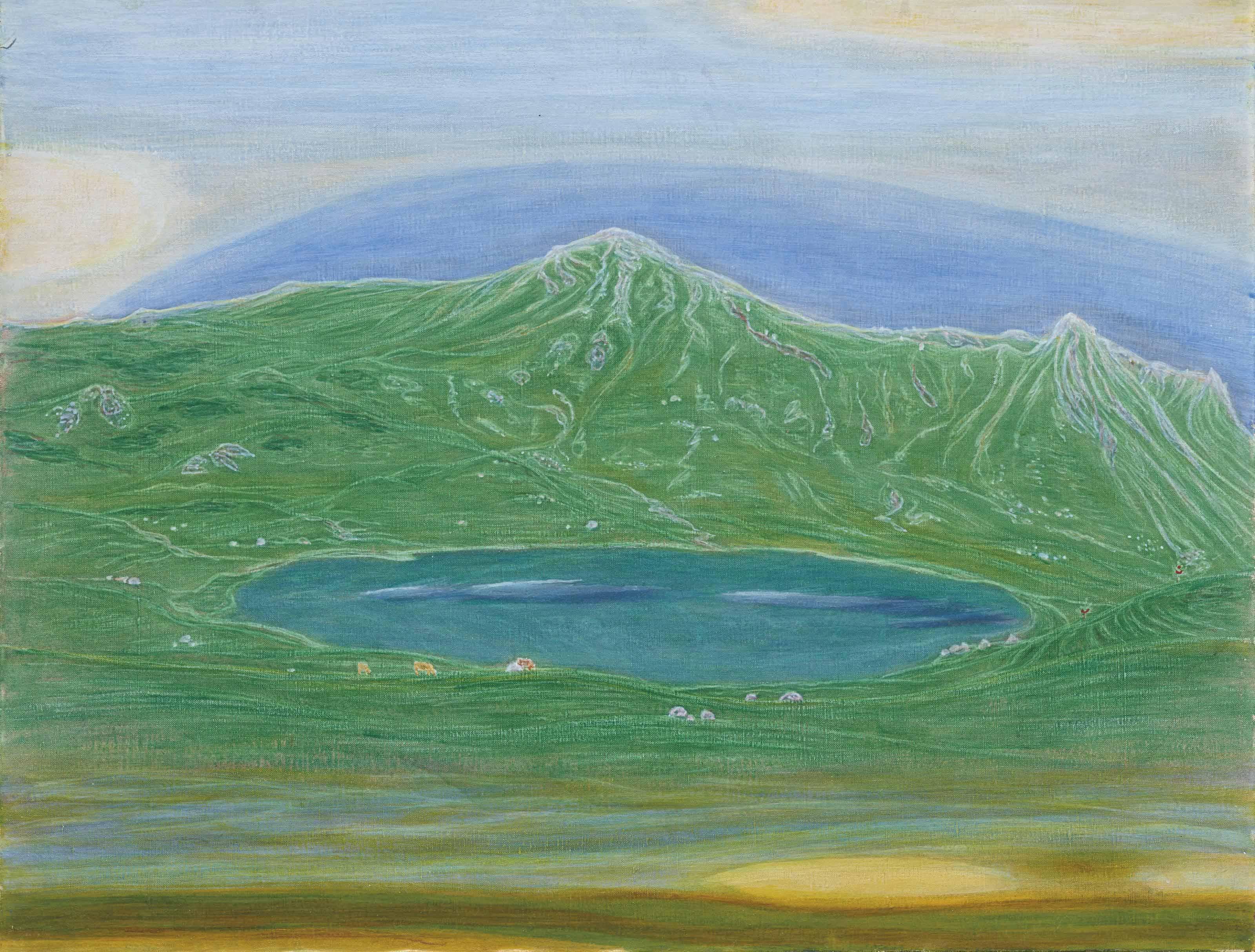 Alexandre Perrier - Lac de Roy, bleu-vert (rückseitig: Detail aus La Naissance du poète)