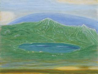 Alexandre Perrier - Lac de Roy, bleu-vert (rückseitig: Detail aus La Naissance du poète)