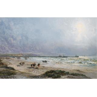 Alexandre-René Véron - French Fishermen On The Normandy Coast