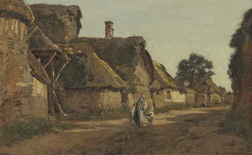 Alexandre René Veron - Meeting in the village street