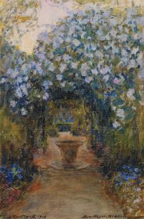 Alexandre Roubtzoff - Allée Fleurie Dans Le Parc De Ben Negroalexandre Roubtzoff ; Path In The Ben Negro Park ; Signed And Dated 1918 Lower Left ; Located Ben Negro Bizerte Lower Right