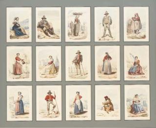 Alexandre Segé - Quinze Études de Figures En Costume Italien, Dont Dix Femmes de Borghetto, Rome, Saracinesco, Chiusano, Albano, Palombara, Capri, Tivoli, Subiaco Et Frascati Et Cinq Hommes de Rome, Subiaco, Et Naples