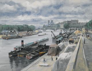 Alexandre Serebriakoff - Barges On The Seine