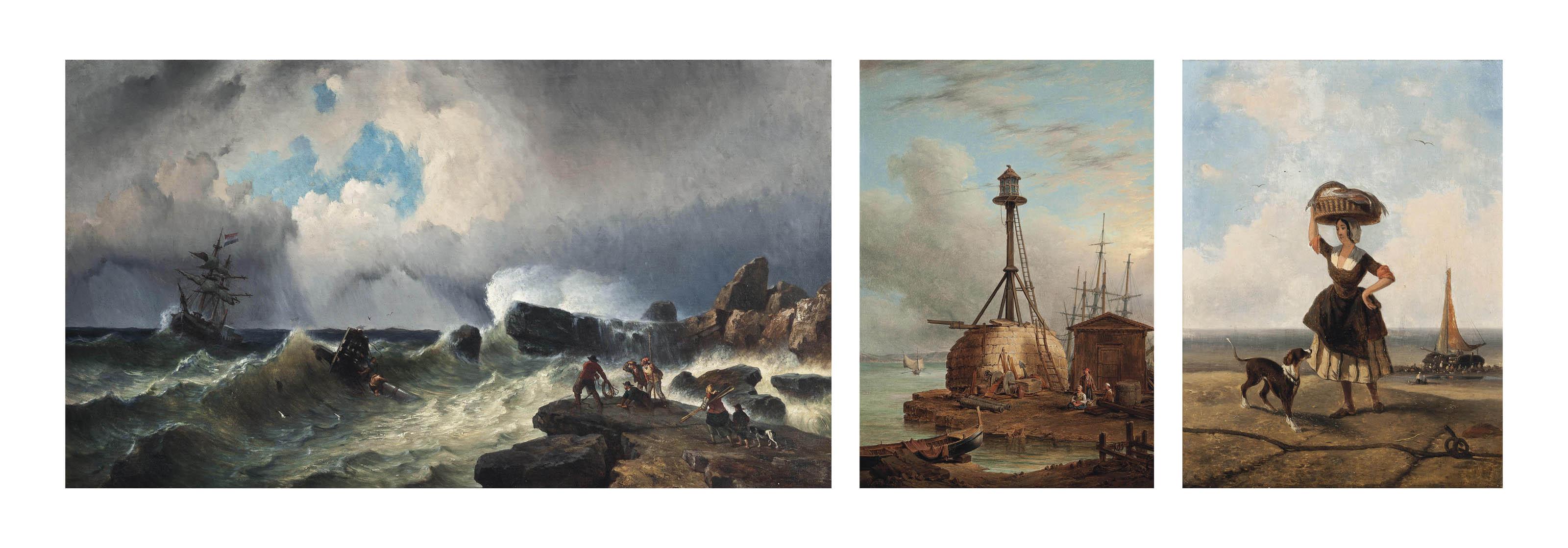 Alexandre-Thomas Francia - Saving A Shipwrecked Crew; And The Day\'S Catch