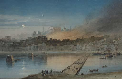 Alexandre-Thomas Francia - The city ablaze