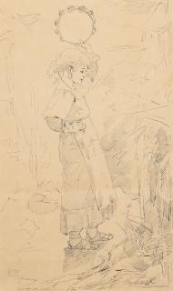 Alexei Alexeevich Harlamoff - An Italian girl with tambourine