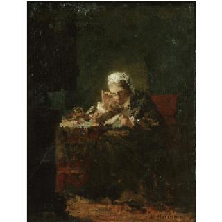 Alexei Alexeevich Harlamoff - Portrait Of A Lady Said To Be The Artist\'S Mother