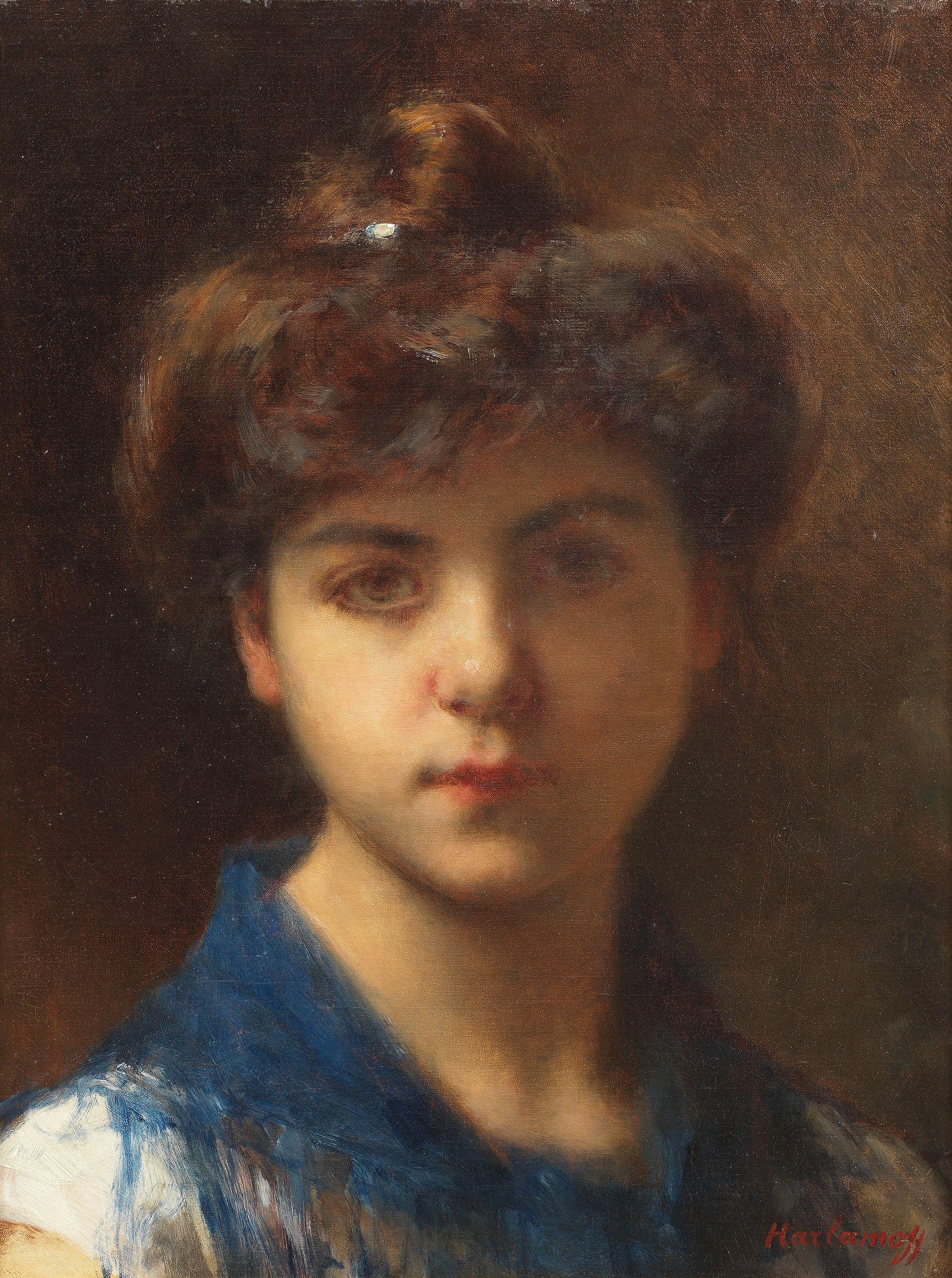 Alexei Alexeevich Harlamoff - Portrait of a young girl