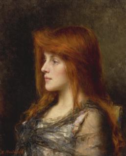 Alexei Alexeevich Harlamoff - Russian An Auburn Haired Young Woman  
