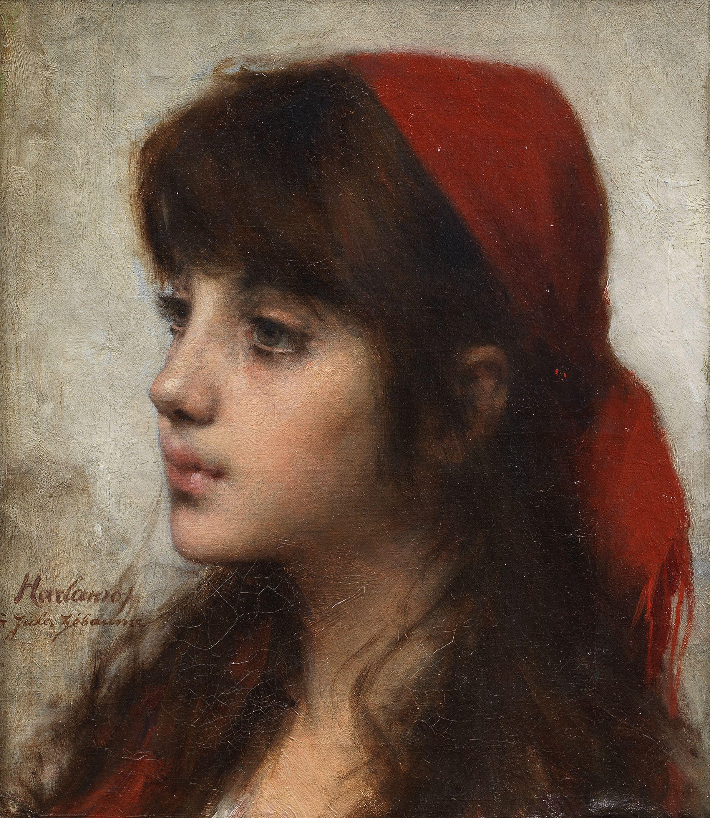 Alexei Alexeevich Harlamoff - Young beauty in a scarlet shawl