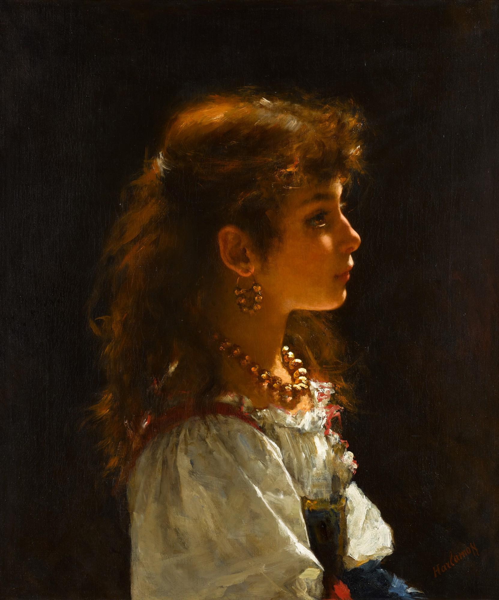 Alexei Alexeevich Harlamoff - Young Girl in Profile
