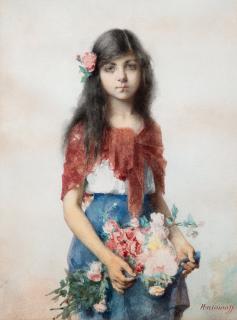 Alexei Alexeiewitsch Harlamoff - Girl With Flowers.