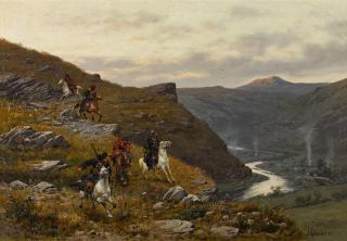 Alexei Danilovich Kivshenko - Cossack Horsemen Observing a Military Camp