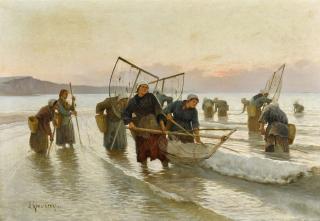 Alexei Danilovich Kivshenko - Prawn Fishing in Normandy