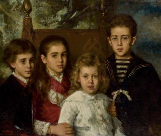Alexei Harlamoff - Portrait of the children of Paul Pavlovich Demidoff, 2nd Prince of San Donato (1839-1885)