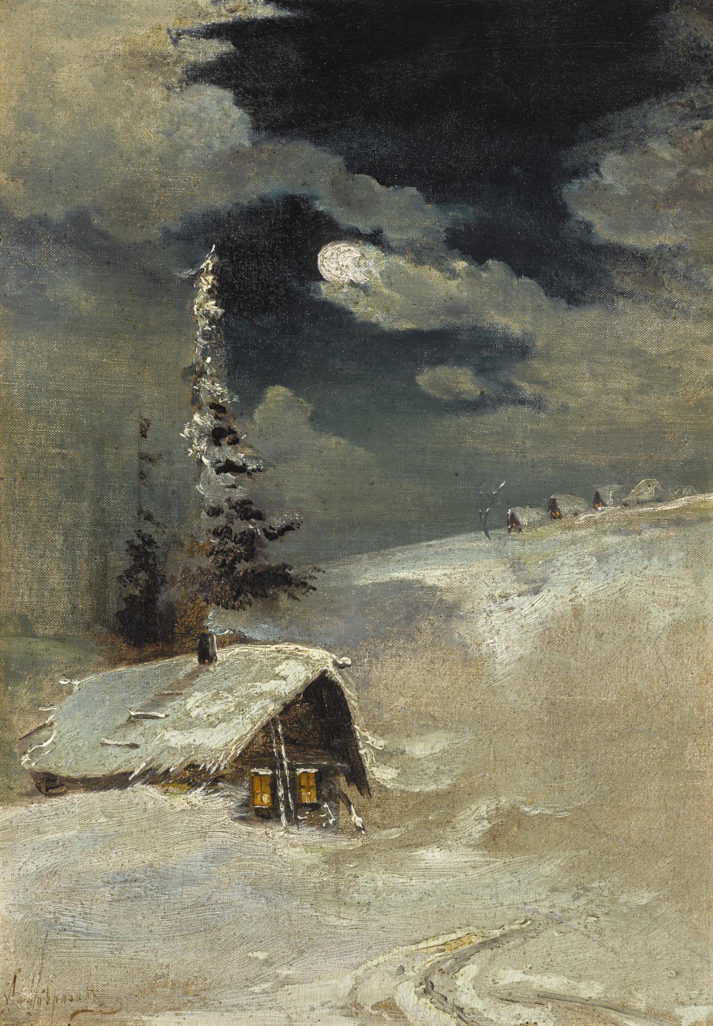 Alexei Kondratievich Savrasov - Moonlit Winter Landscape
