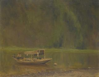 Alexei Kuzmich Denisov-Uralsky - Author\'S Boat By The High Wooded Bank Of The Chusovaya