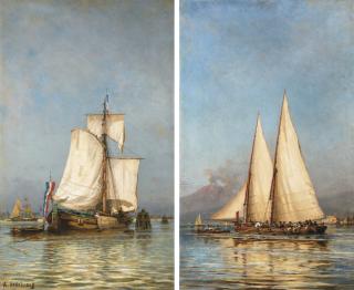 Alexei Petrovich Bogoliubov - A Pair Of Sailing Boats, Holland And Naples