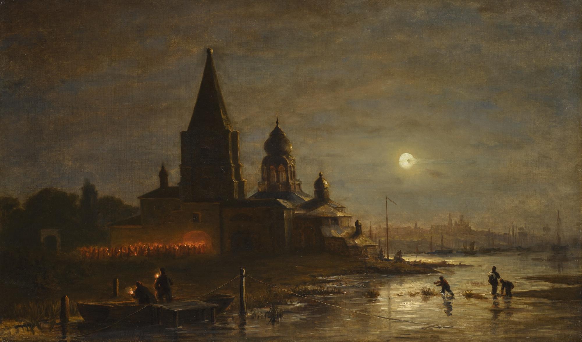 Alexei Petrovich Bogoliubov - Night Procession In Yaroslavl