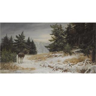 Alexei Stepanovich Stepanov - Elk In A Winter Landscape