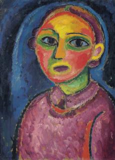 Alexej Von Jawlensky - Brustbild einer Frau in rötlichem Gewand