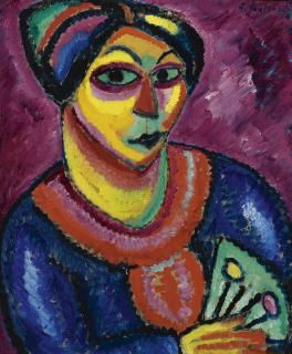 Alexej Von Jawlensky - Frau Mit Grünem Fächer (Woman With A Green Fan)